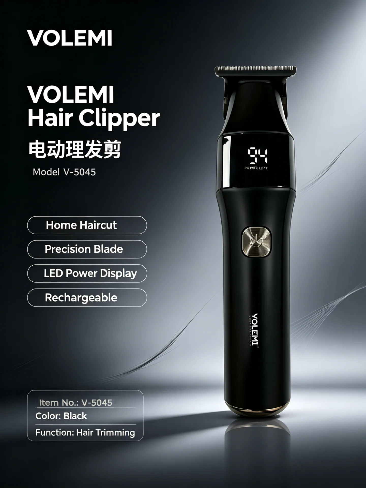VOLEMI Professional Rechargeable Hair Clipper V-5045