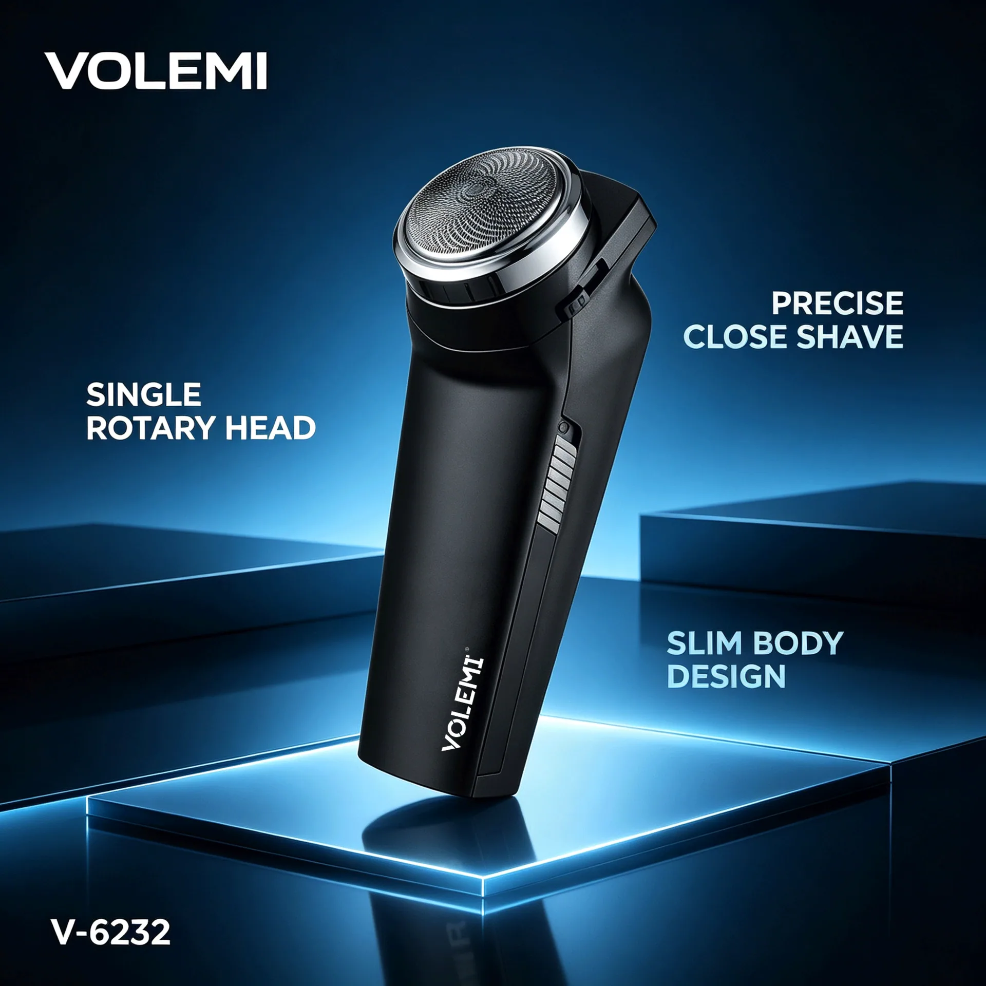 VOLEMI Men's Shaver Compact Floating Foil USB Travel V-6232