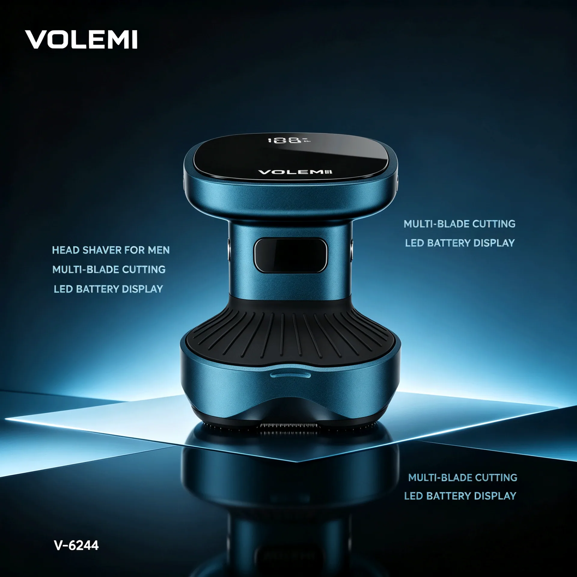 VOLEMI Men's Shaver Wet Dry Floating Head Type-C Rechargeable V-6244