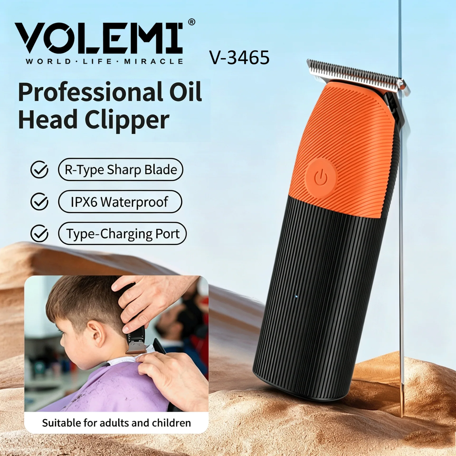 VOLEMI Men's Shaver Floating Rotary Head Wet & Dry Washable Bulk v-5033