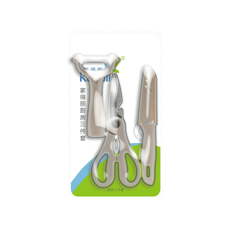 Jiadeli Kitchen 3-Piece Set (Knife, Peeler, Scissors)