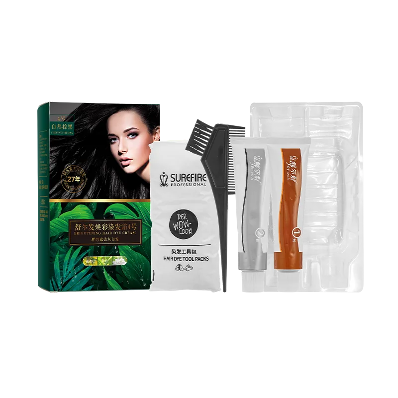 Shuerfa Color-Revitalizing Hair Dye Cream No. 4 (Natural Brown-Black)