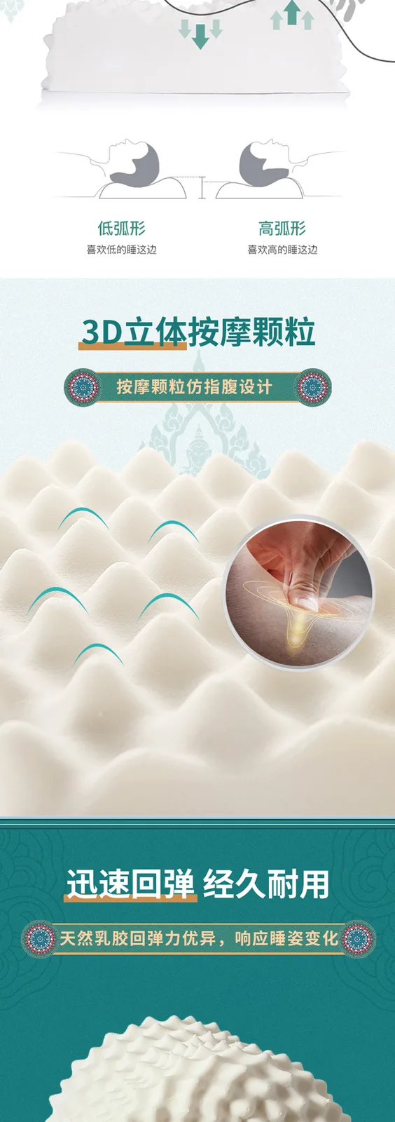 Greenleaf Aishenghuo 10*12 Natural Latex Massage Pillow 7