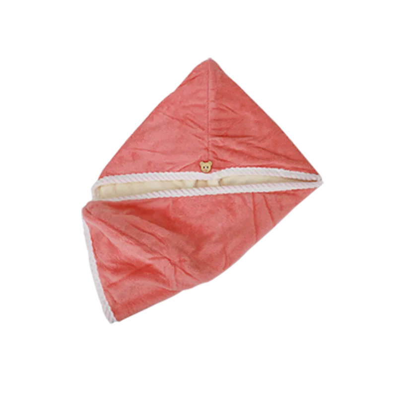 Jiadeli Double-Layer Hair Drying Towel Pink White