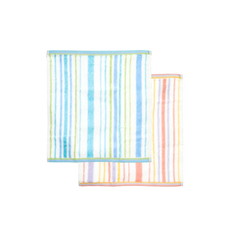 Jiadeli Lightweight Square Towels 2-Piece Pack (Pink and Blue)