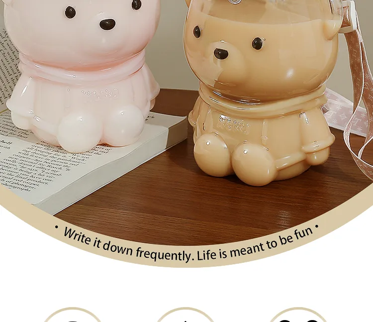 Xiaocha Diary 1000ml Gudu Bear Water Bottle Starry Fantasy Blue 3