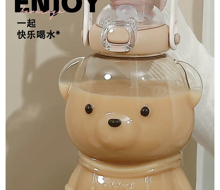 Xiaocha Diary 1000ml Gudu Bear Water Bottle Starry Fantasy Blue 10