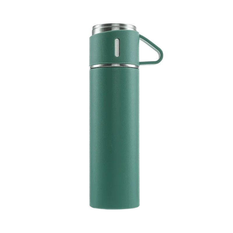 Jiadeli 450ml Stainless Steel Insulated Cup with Steel Lid, Green