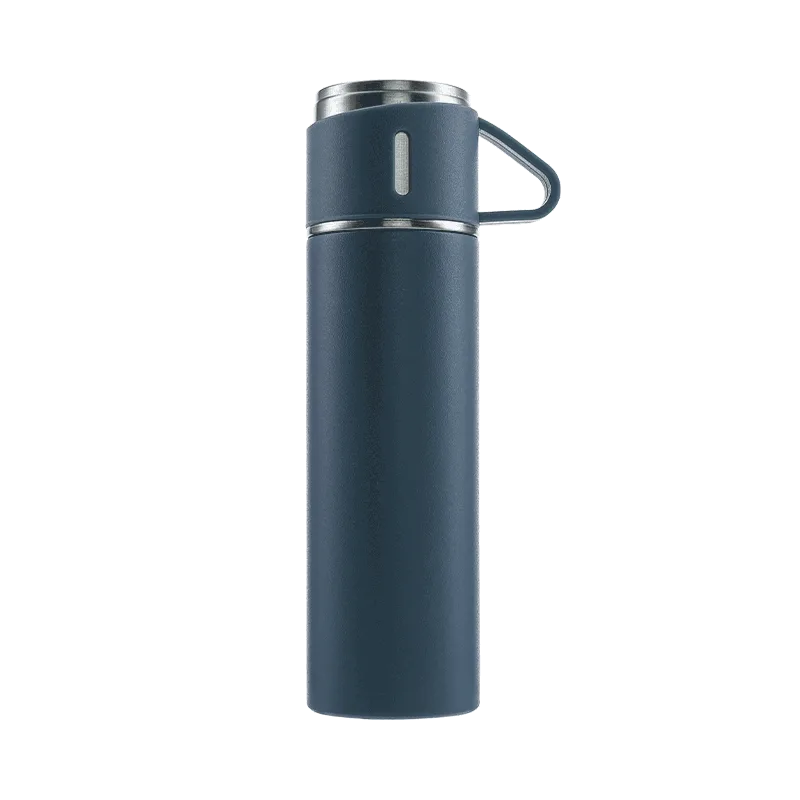 Jiadeli 450ml Stainless Steel Insulated Cup with Steel Lid, Blue