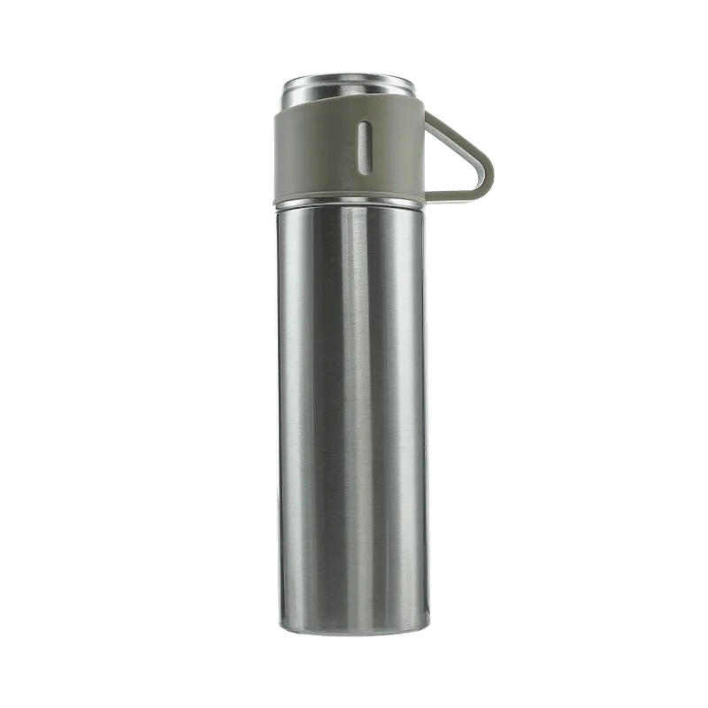 Jiadeli 450ml Stainless Steel Insulated Cup with Steel Lid, Natural Color