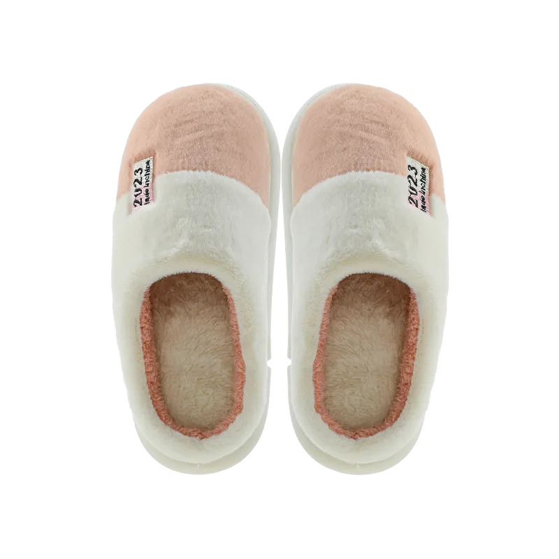 Jiadeli 1008 Women's Fashion Cotton Slippers Pink-White 40-41
