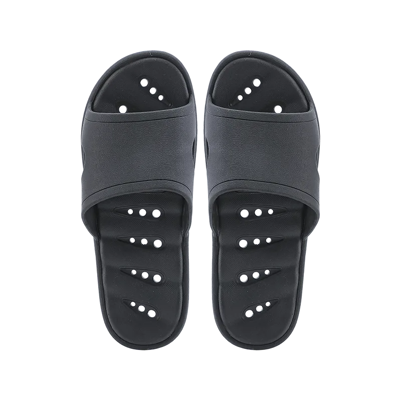 Jiadeli Men's 604 Crescent-Shaped Leaky Sandals Black (41-42)