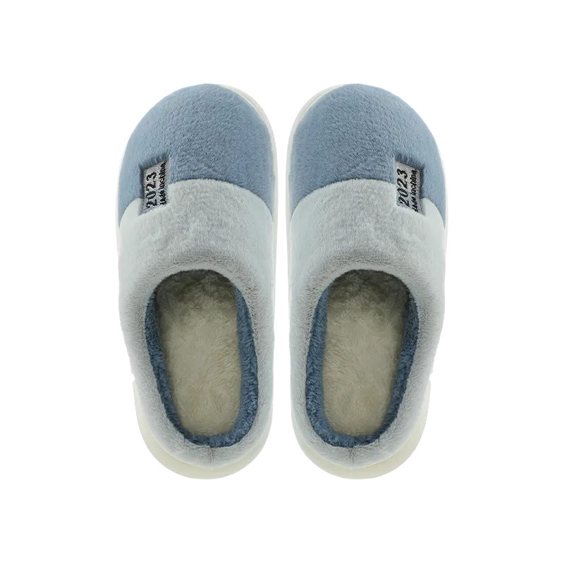 Jiadeli 1008 Men's Fashion Cotton Slippers Blue-Gray 40-41