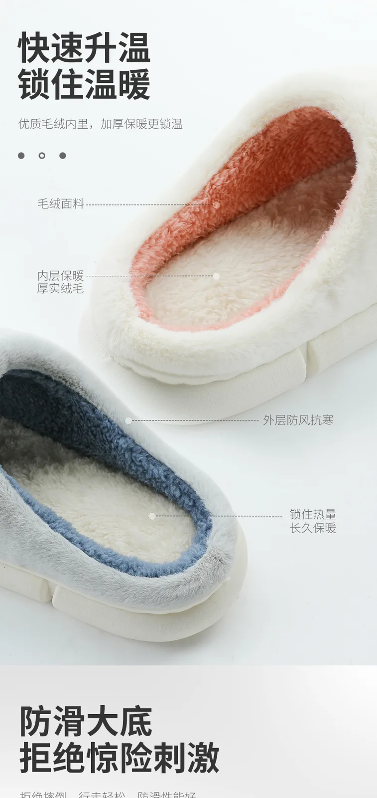 Jiadeli 1008 Men's Fashion Cotton Slippers Blue-Gray 40-41 4