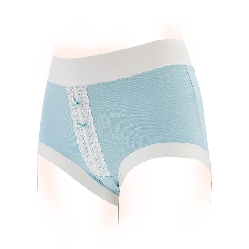 Maiweishi Women's High-Waist Underwear, Medium Blue, One Size