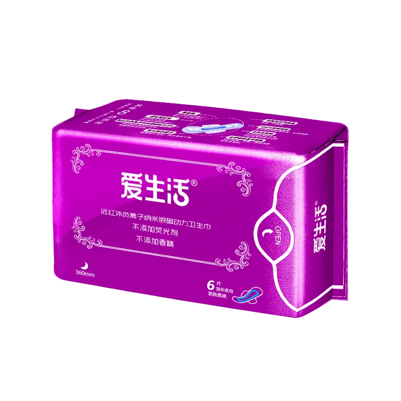 Aishenghuo Overnight Long 360mm Sanitary Pads 6 Pieces
