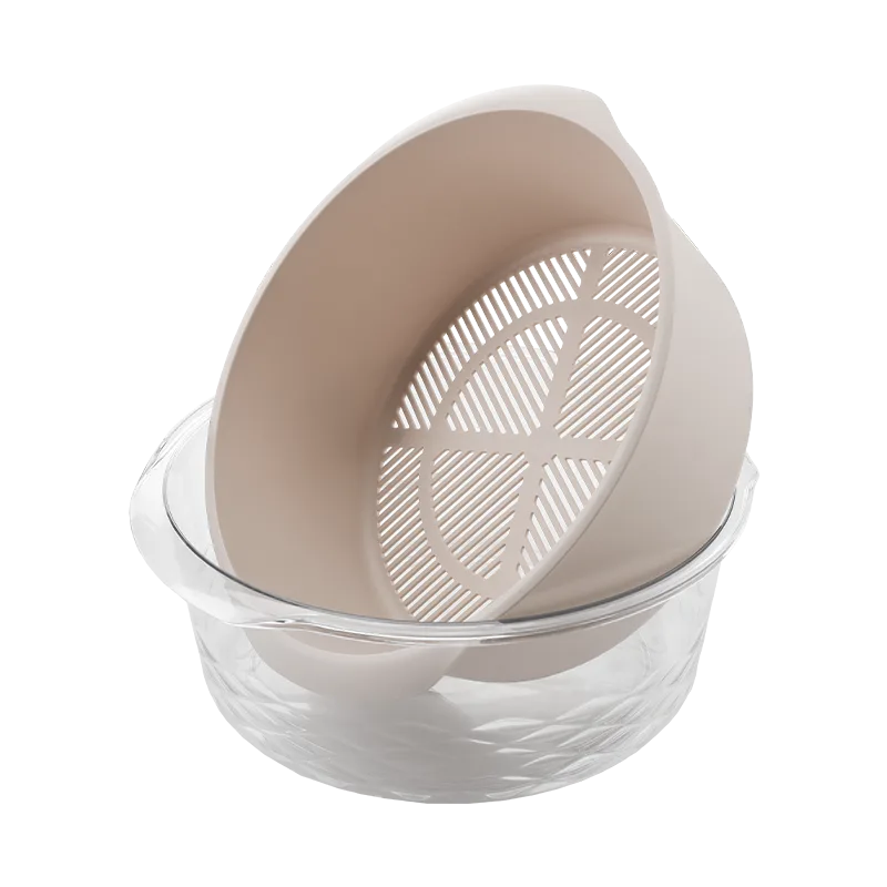 Jiadeli Transparent Round Drain Basket 8041 Beige