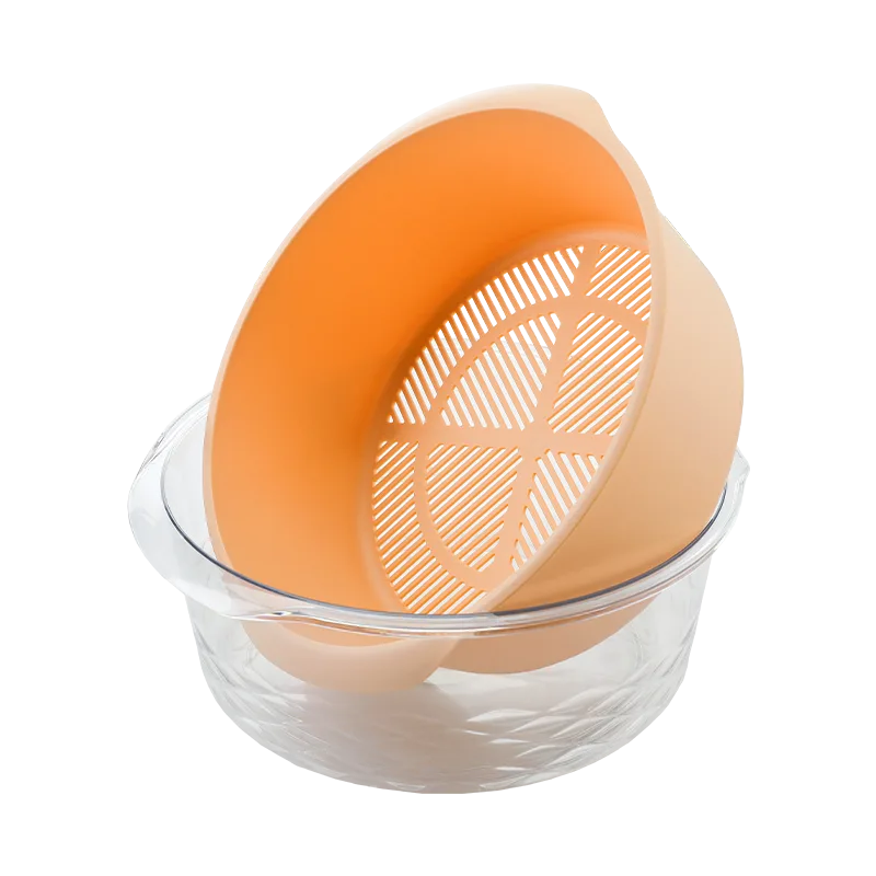 Jiadeli Transparent Round Drain Basket 8041 Yellow