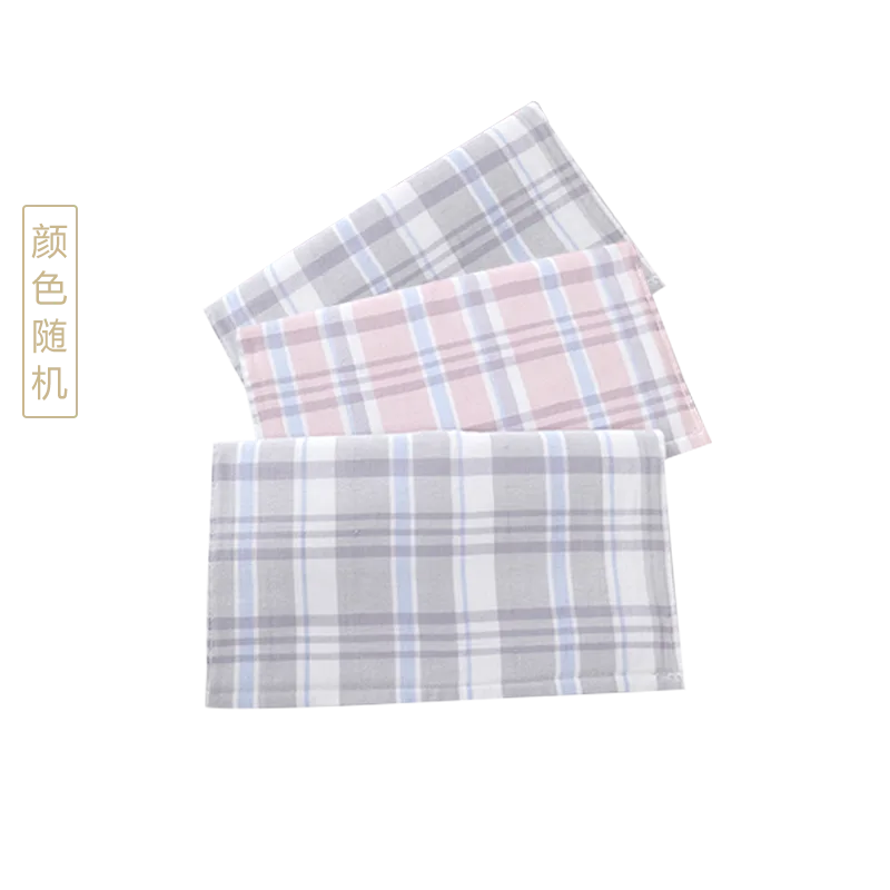 Jiadeli Double-Sided Twist-Free Checkered Square Towel / 3-Piece Pack