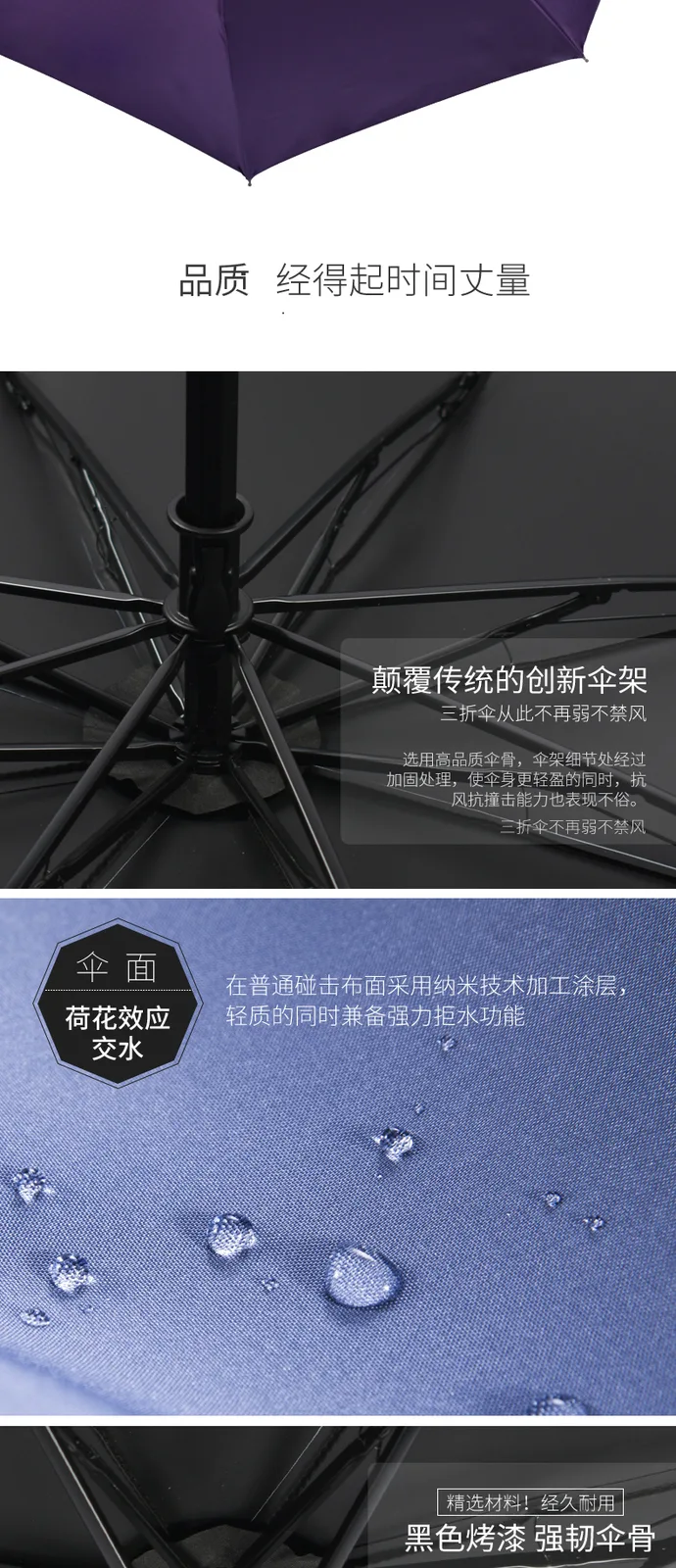 Three-fold UV Protection Umbrella (Blue) 4