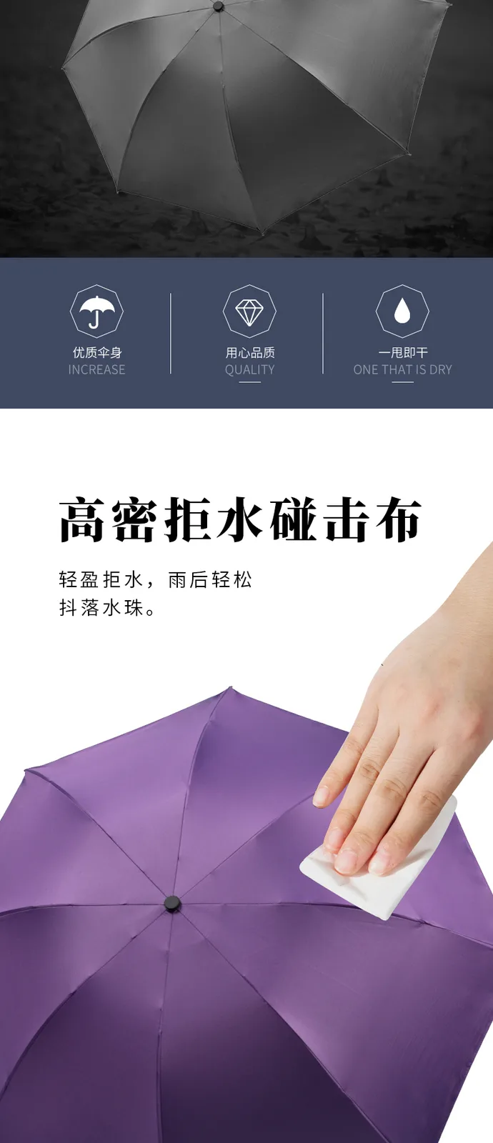 Three-fold UV Protection Umbrella (Blue) 3