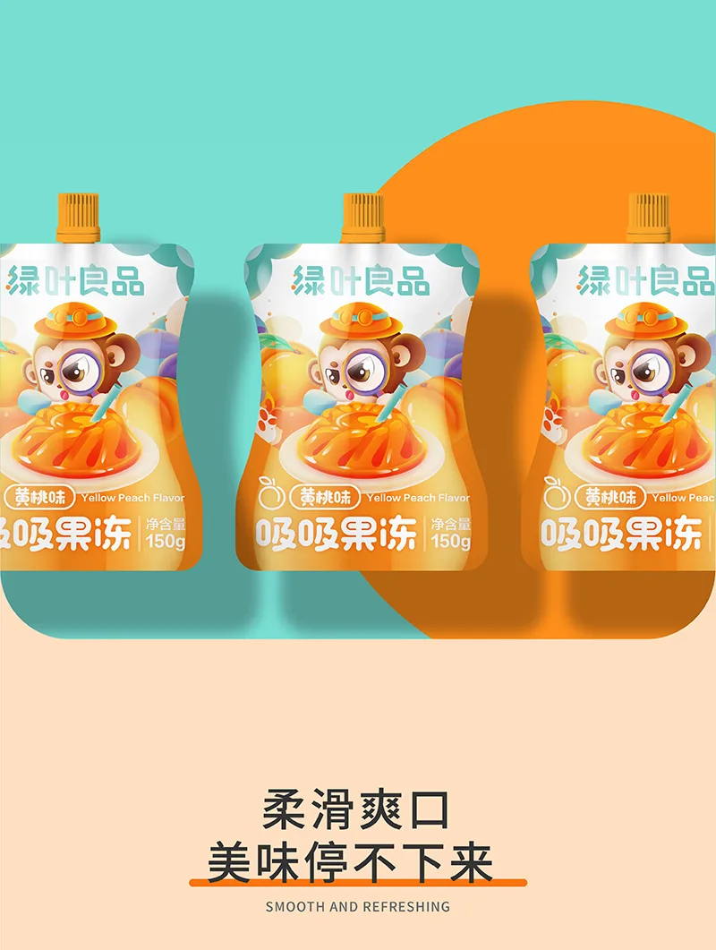 Green Leaf Good Product Peach Flavor Squeeze Jelly 150g 10