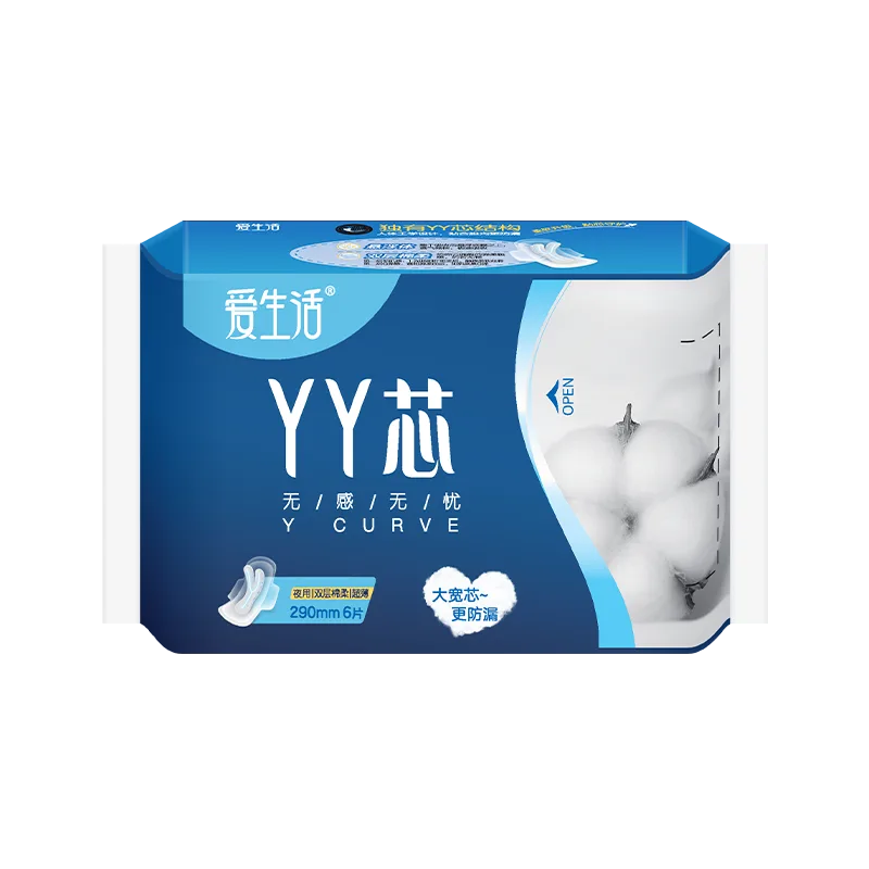 Aishenghuo YY Core Sensation-Free Worry-Free Night Use Cotton Soft 6 Pieces 290mm Sanitary Napkins