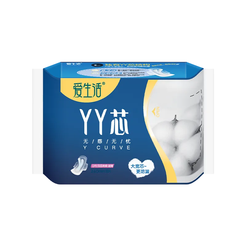 Aishenghuo YY Core Ultra-Thin Comfort Day Use Cotton Soft 8 Pads 240mm Sanitary Napkin