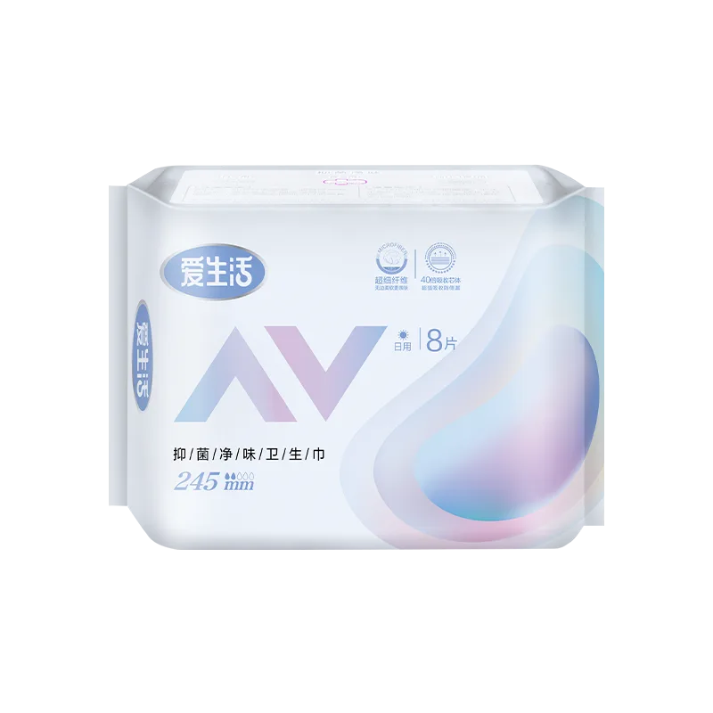 Aishenghuo Antibacterial Day Use Sanitary Pads 245mm 8 Pads