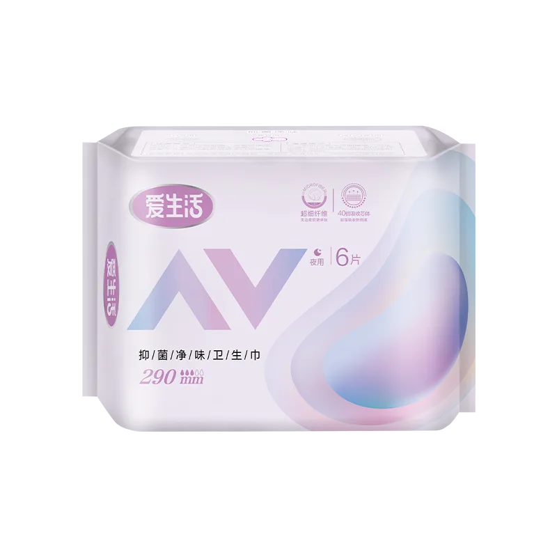 Aishenghuo Antibacterial Overnight Sanitary Pads 290mm 6 Pads