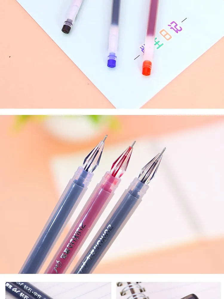 Gel Pen Rollerball Pen 0.38 Diamond [Red 12pcs] 3