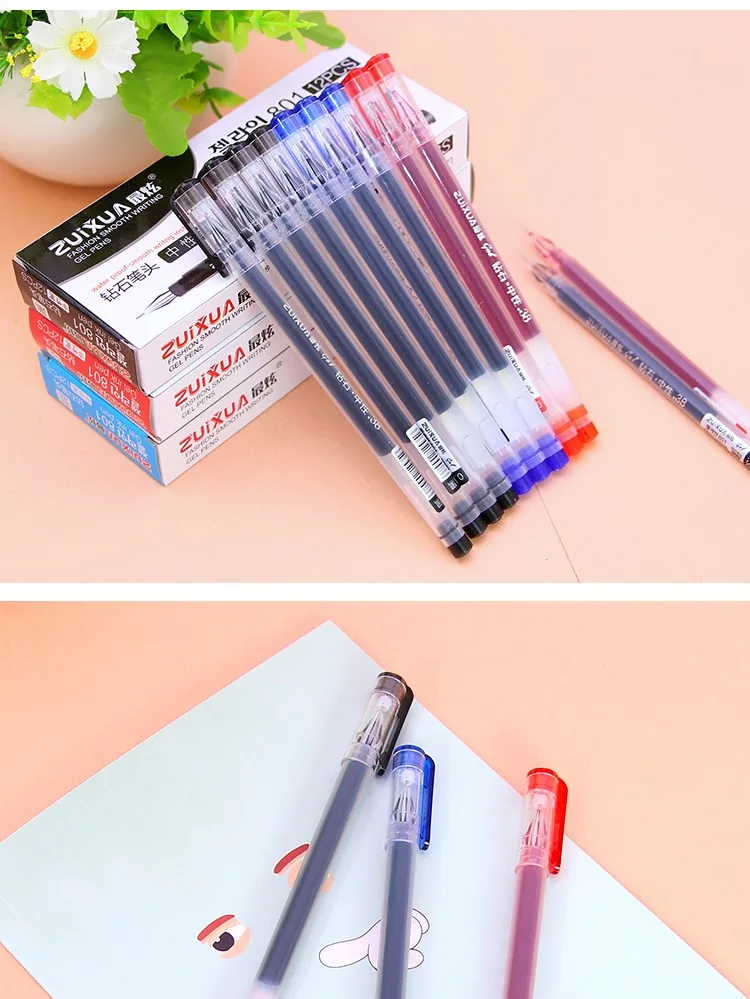 Gel Pen Rollerball Pen 0.38 Diamond [Red 12pcs] 2