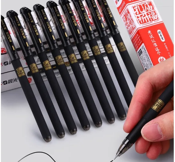 Exam-specific gel pen 0.5MM full needle tube Black 12 pcs/box