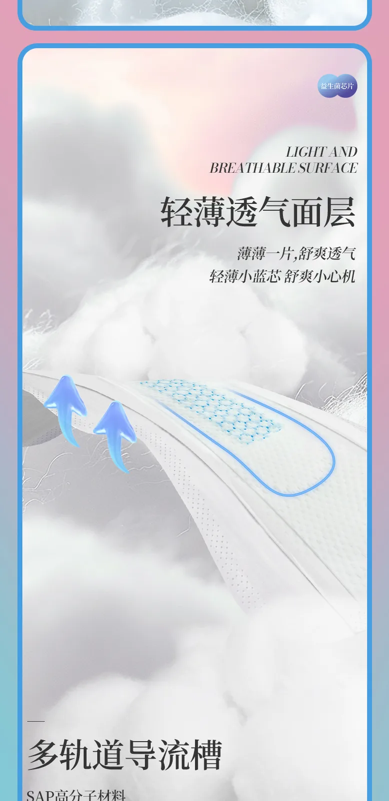 Aishenghuo Free & Breathable Probiotic Sanitary Pads Day Use 245mm/8 Pads Pack 9