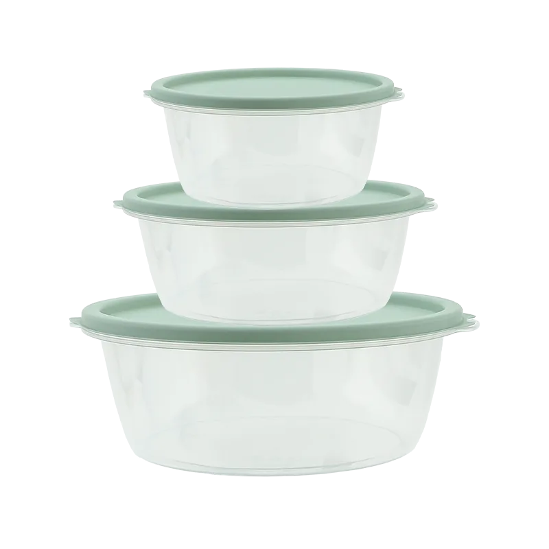Plastic Round Food Storage Container / 3-Piece Set