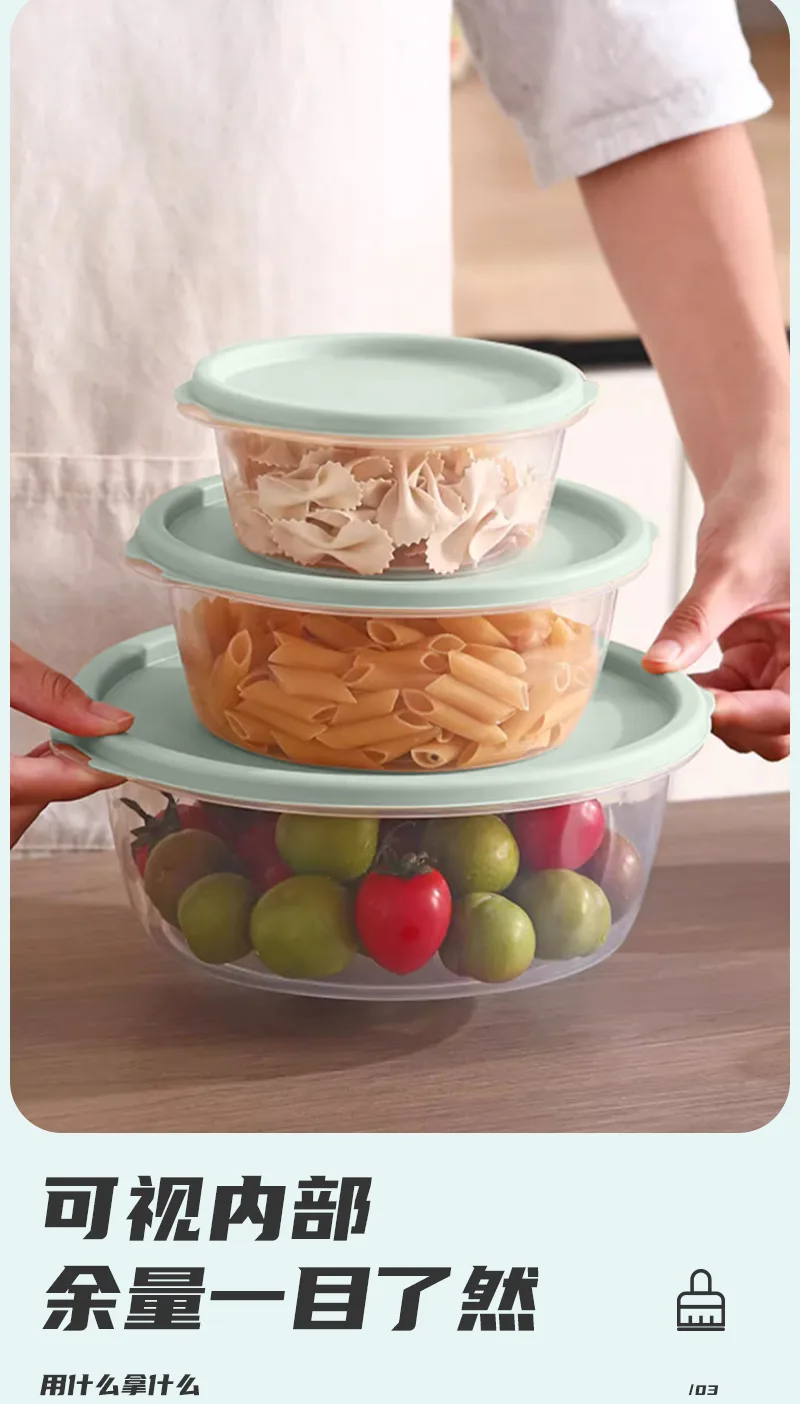 Plastic Rectangular Food Storage Container / 3-Piece Set 5