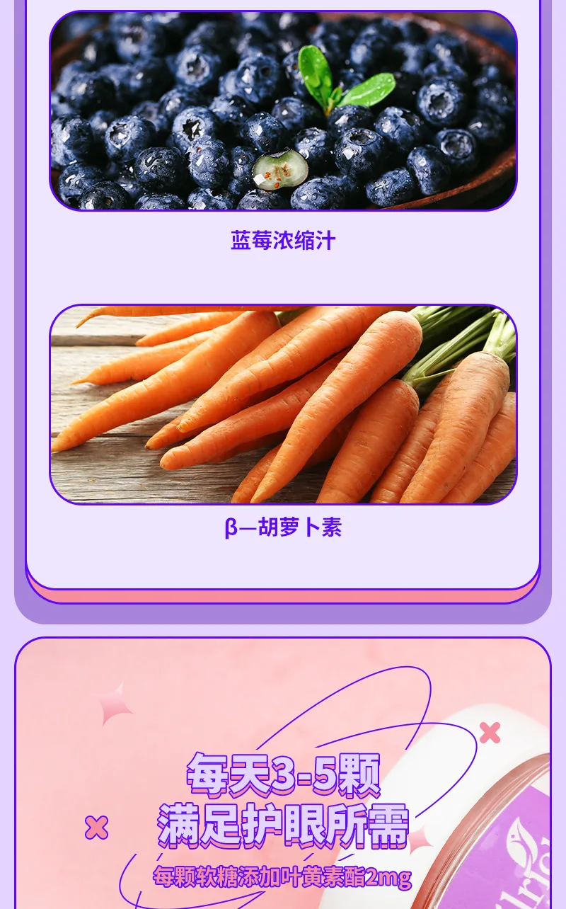 NuWeiZi Blueberry Lutein Ester Gummies 6