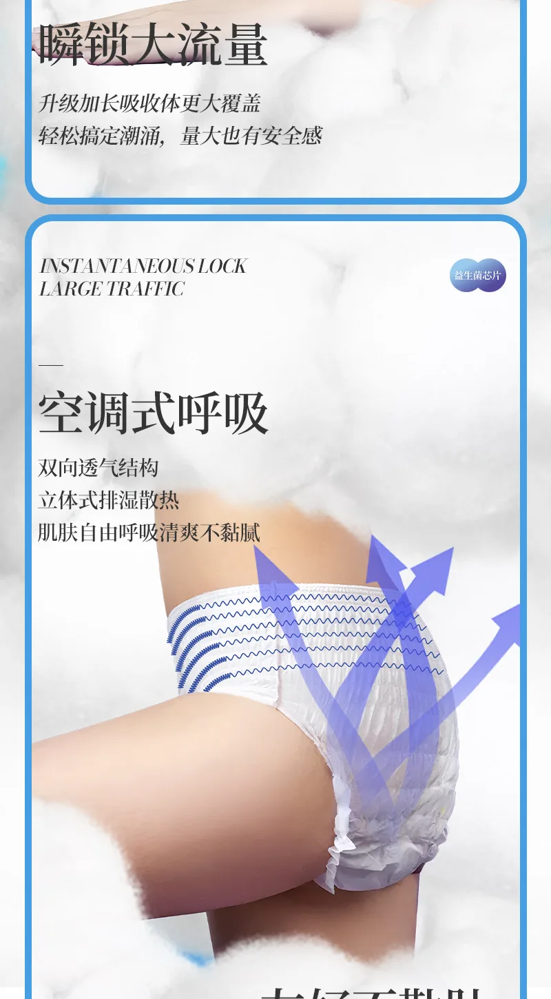 Aishenghuo Free & Breathable Probiotic Disposable Period Underwear / M-L One Size 5-Piece Pack 7