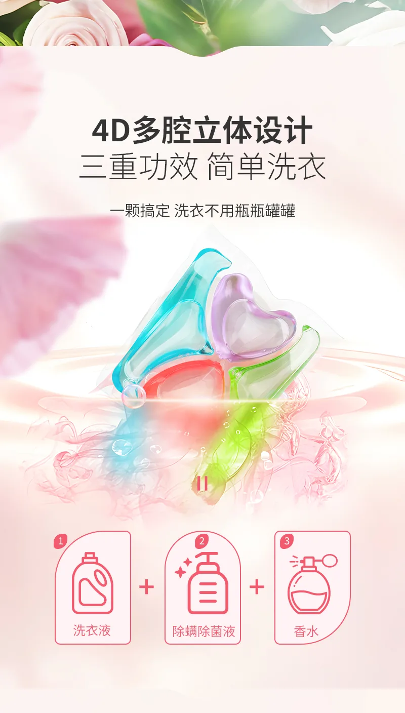 Aishenghuo 8x Cleaning Power Multi-Function 4-Chamber Laundry Pods 3