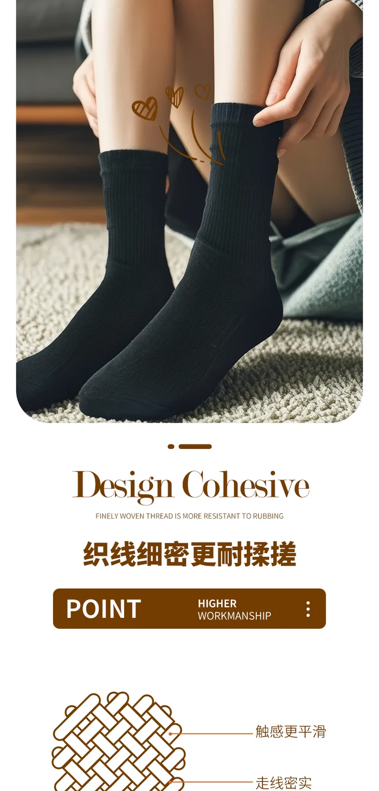 Jiadeli Men's Long Tube Cotton Socks - Black, Dark Blue, Navy Five-Pair Pack 5