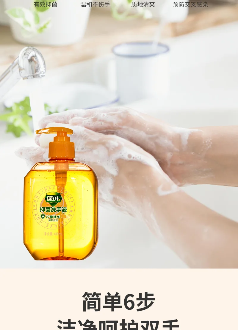 Green Leaf 480ml Antibacterial Hand Wash 7