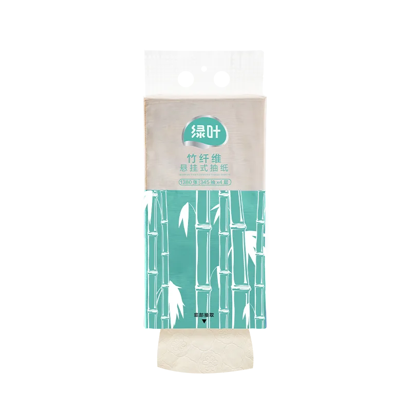 Green Leaf 1380 Sheets Bamboo Fiber Hanging Facial Tissue