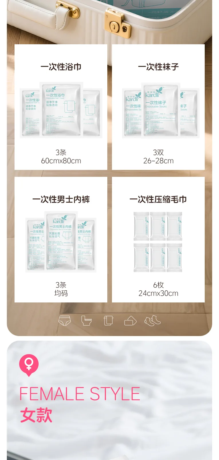 Jiadeli Disposable Travel Essentials Set for Women 4