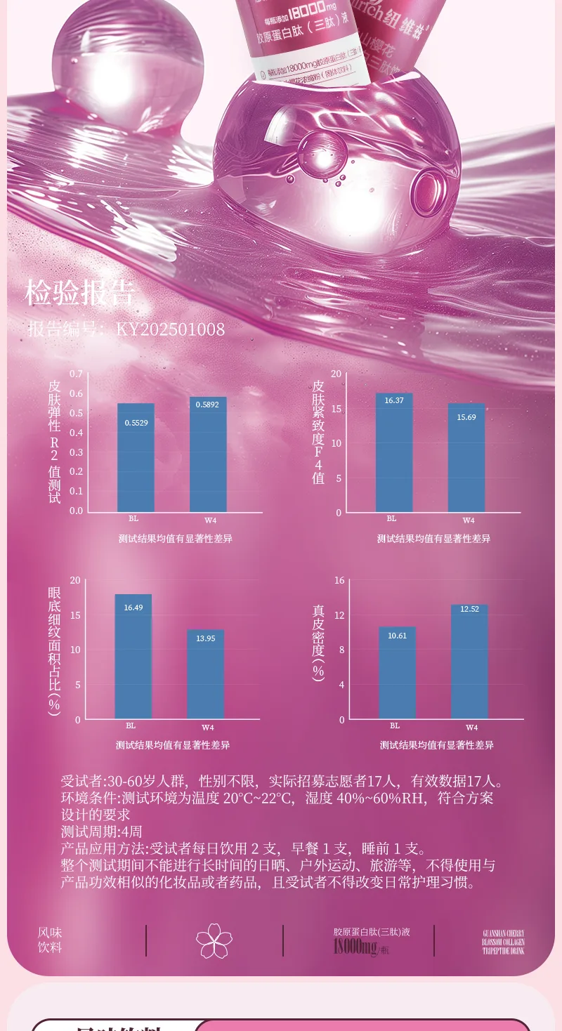NuWeiZi Guanshan Cherry Blossom Collagen Tripeptide Drink 7