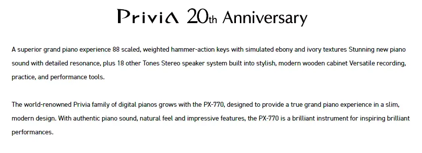 Casio Electric Digital Piano PX-770BK/WE Keyboard 88 keys Heavy Hammer Keyboard For Beginner And Adult 4