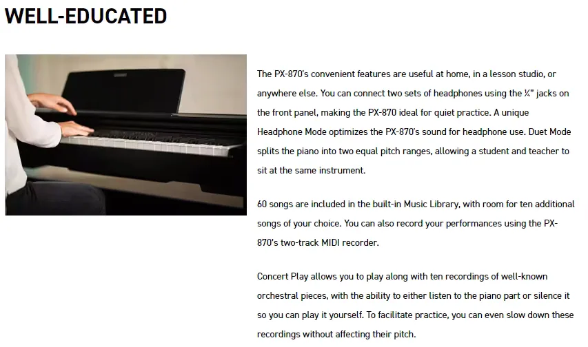 Casio Electric Digital Piano PX-870 BK/BN/WE Keyboard 88 keys Heavy Hammer Keyboard For Beginner And Adult 4