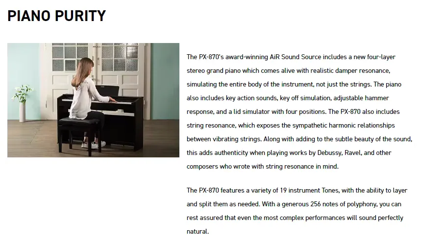 Casio Electric Digital Piano PX-870 BK/BN/WE Keyboard 88 keys Heavy Hammer Keyboard For Beginner And Adult 5