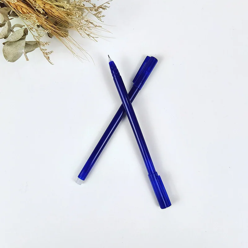 0.5 large capacity straight liquid giant writing erasable pen, semi transparent solid color neutral pen, black pen with rubbe