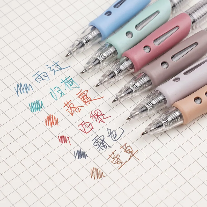 1008 Retro Color Neutral Pen Ins High Beauty Color Student Press Hands On Accounting Pen Set Bullet Head Water Pen 0.5