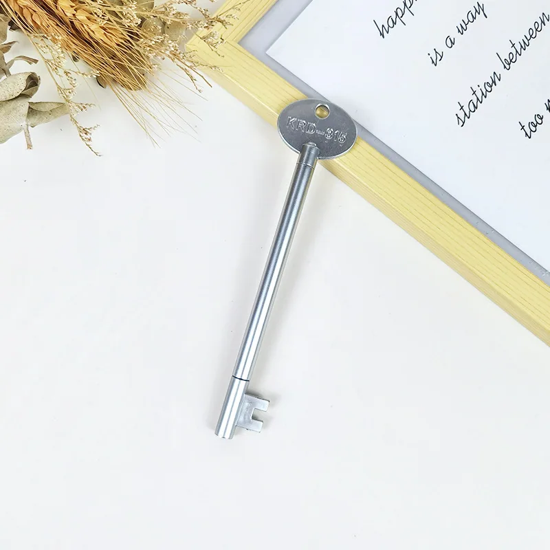 Creative golden key shaped stationery, neutral pen for elementary school students, 0.5mm neutral pen, black needle tube, learnin - Stationery Set 5